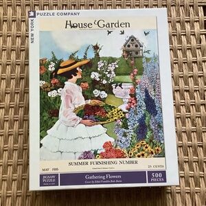 New York Puzzle Company Puzzle “Gathering Flowers” Puzzle